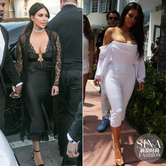 沒有孕肚的金-卡戴珊也會高級的秀性感，偶爾還扮個(gè)小清新