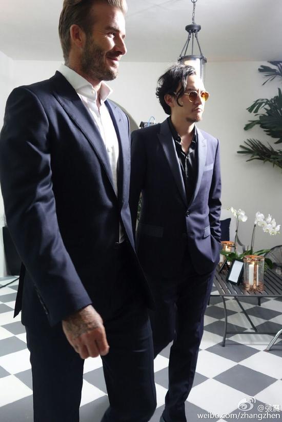 張震與貝克漢姆共進晚餐