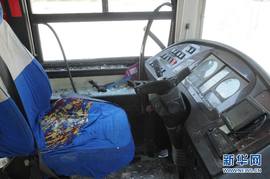 　事發公交車駕駛室（8月20日攝）。
