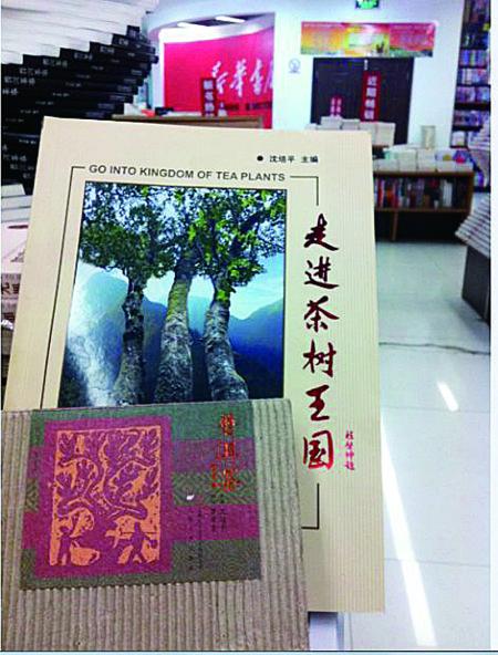 今天上午，記者在普洱市振興大道上的新華書店內發現，沈培平主編的《走進茶樹王國》、《普洱茶連環畫》兩種書還在售