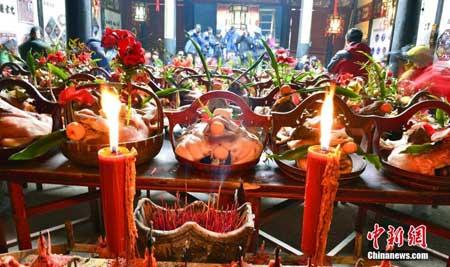 浙江朱家村舉行“豬頭大賽”祭祀朱熹 浙江朱家村舉行“豬頭大賽”祭祀朱熹