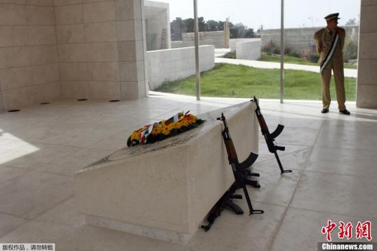 當地時間11月11日，約旦河西岸城市拉姆安拉，巴勒斯坦舉行儀式紀念阿拉法特逝世8周年。