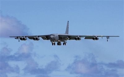 美軍B-52戰(zhàn)略轟炸機(jī)。其為韓三大核保護(hù)傘之一。