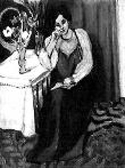 馬蒂斯的《穿著黃、白服裝閱讀的女孩》