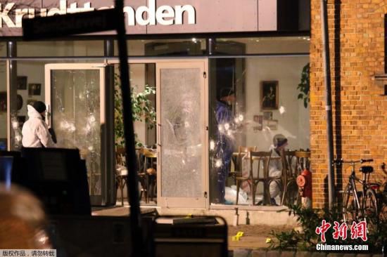 圖為丹麥咖啡館槍擊案現場。