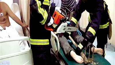 一陣痛，鐵耙柄插進身體里