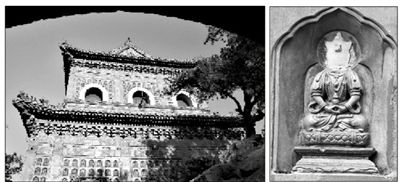 智慧海外景(左圖)和受損佛像。圖/CFP