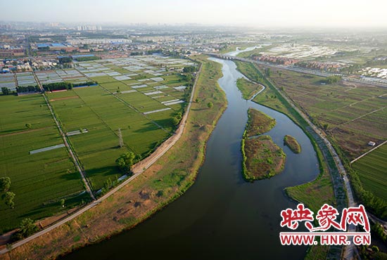 通濟渠鄭州段航拍圖(王羿攝) 通濟渠鄭州段航拍圖(王羿攝)