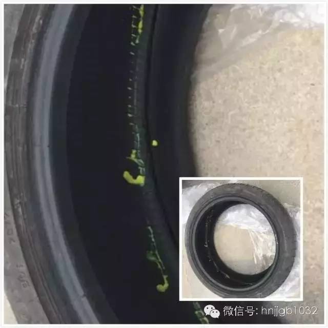 輪胎凈是包，輪胎內(nèi)部斷裂一圈。