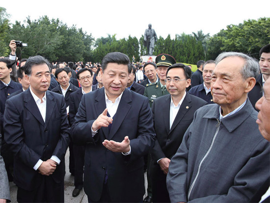 2012 年12 月，習近平任中共中央總書記后首次離京，即到改革前沿的廣東考察