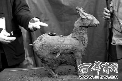 一件似羊似鹿的犧尊華麗亮相,可愛的造型“萌翻”現(xiàn)場。 一件似羊似鹿的犧尊華麗亮相,可愛的造型“萌翻”現(xiàn)場。