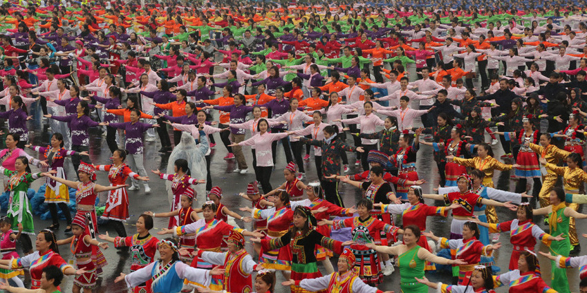 杭州3萬余人齊跳排舞 成功挑戰吉尼斯