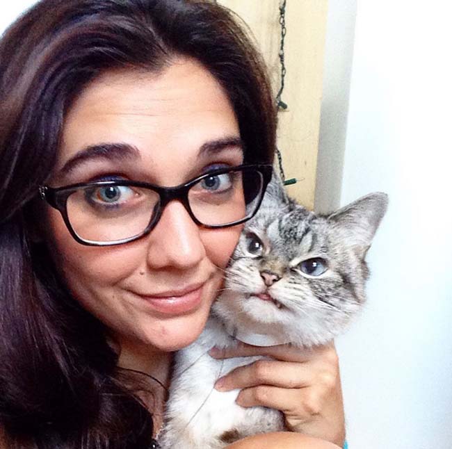 Loki和它的主人凱特的合照。 Loki和它的主人凱特的合照。