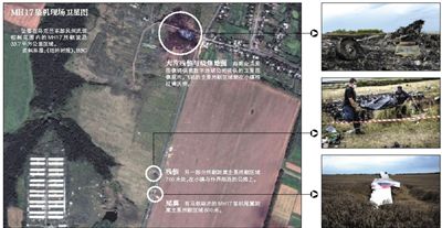 馬航MH17客機殘骸照片顯示，其機身上有許多細小孔洞。多名專家分析稱，這些孔洞或是飛機被導(dǎo)彈爆炸后飛散的彈片擊中所致。