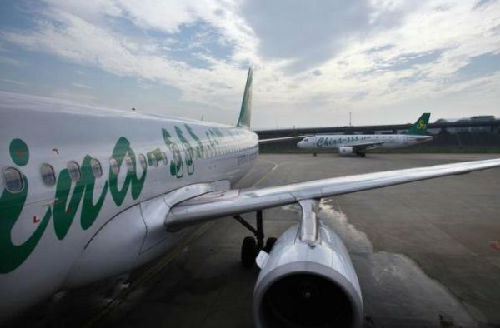 資料圖片：上海虹橋機場?？康囊患艽呵锖娇湛蜋C。（圖片來源：路透社）