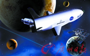 美國X—37B宇宙飛船在太空中。(合成圖片) 美國X—37B宇宙飛船在太空中。(合成圖片)