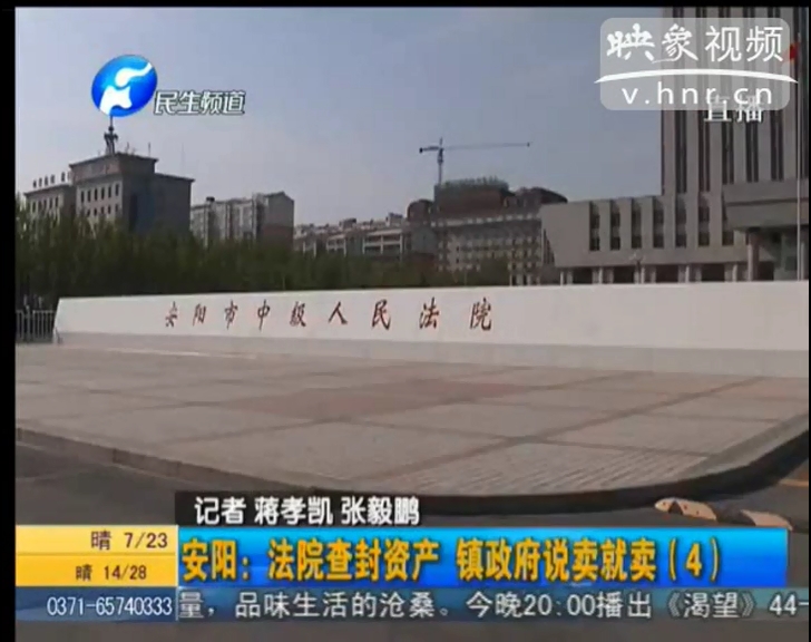 安陽中院就鎮政府變賣已查封資產事件發聲